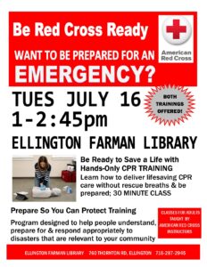 "Be Red Cross Ready"  Training @ Ellington Farman Library